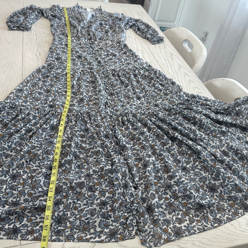 Veronica Beard Blue Floral Long Sleeve Dress - Picture 7 of 12